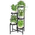 iDavosic.ly Plant Stand Indoor Outdoor, 5 Tier Metal Corner Shelf, Black | Tiered Flower Display Holder, Folding Multi Orchid Rack, Easy to Assemble, Space Saving Patio Balcony Porch Garden House