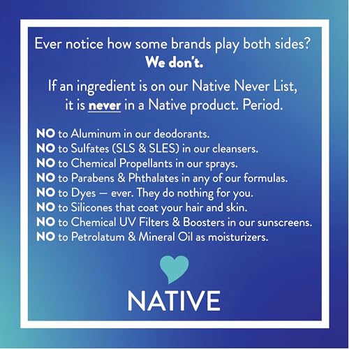 Native Clean Body Wash, Gentle & pH-balanced for Sensitive Skin, 24-Hr Freshness for Women & Men, Vegan & Cruelty-Free, Free of Sulfates, Parabens & Phthalates, Coconut & Vanilla, 36 oz
