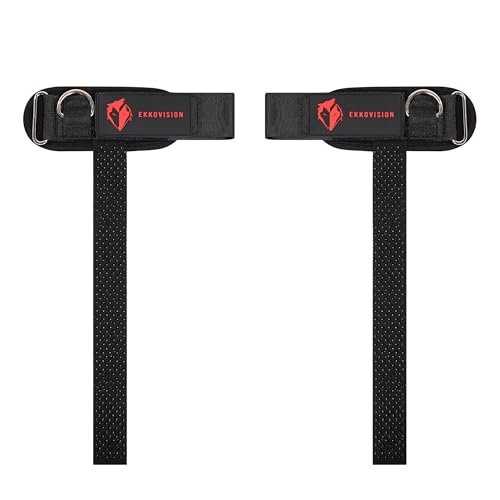 Ekkovision EKKO Weight Lifting Straps With Cuffed D Ring, Wrist Support for Men, Heavy Duty Thick Comfortable Lifting Straps, Secure Fit, Enhanced Grip, Straps for Weightlifting & Gym Training