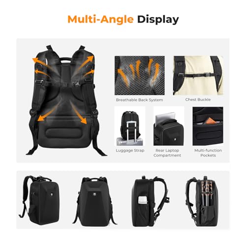 K&F CONCEPT Camera Backpack,Hardshell Photography DSLR Camera Bag | 15-15.6 Inch Laptop Compartment, Waterproof, Hard Shell Camera Case, Compatible with Canon/Nikon/Sony/DJI Mavic Drone, B07