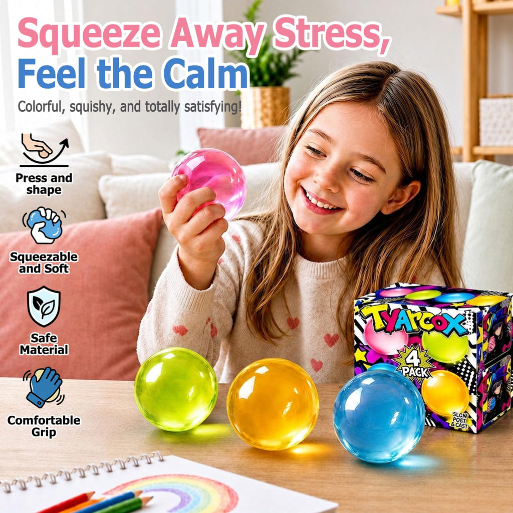 Tyarcox 4 Pcs Coconut Oil Squishy, Shapeable No-Rebound Stress Relief Ball, Formable Sensory Fidget Toy for Study Work & Relaxation, Calming Desk Decor Anxiety Relief Gift