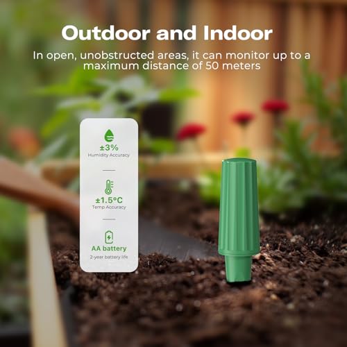 THIRDREALITY Smart Soil Moisture Sensor Gen2 3Pack,Zigbee hub Needed, nhanced Signal Stability,Capacitive Moisture Monitoring,Garden Planting, Compatible with Hubitat,SmartThings,Home Assistant,Homey
