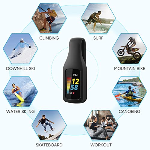 lepmok Clip Holder Accessory for Fitbit Charge 6/5 (Black)