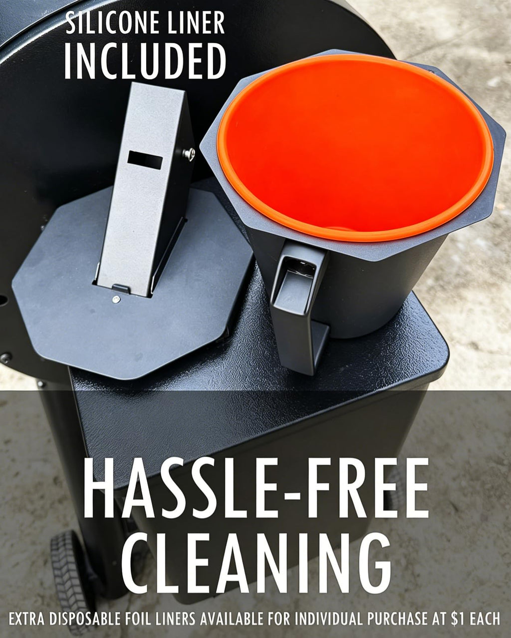 Upgraded Grease Bucket with Lid & Silicone Liner, Drip Bucket for Traeger | Accessories for Traeger, Smoker Drip Bucket for Traeger, Pit Boss, Z Grills, Recteq and More,Grease Bucket for Pellet Grill