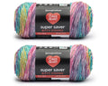 Red Heart Super Saver Bitty Stripes Crochet Yarn, Unicorn Mane, 2-Pack | #4 Medium Worsted 100% Acrylic Self-Striping Yarn for Knitting, Blankets, Hats, Scarves, and Sweaters, 515 yards, 283g/10oz
