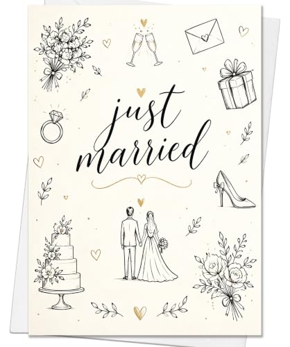 MQMRYeto Wedding Card,Engagement Card Gift for Bride Groom Couple Women Men | Bridal Shower Card for Husband Wife,Signature Congratulation Marriage Anniversary Cards Decor for Son Daughter,with Envelope