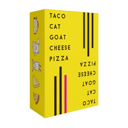 Taco Cat Goat Cheese Pizza Card Game by Taco Cat Games, Age 7+, 2-8 Players | 10 min rounds, Slap pile when word matches card, Action cards add twists, Builds reflexes, Fun for all ages