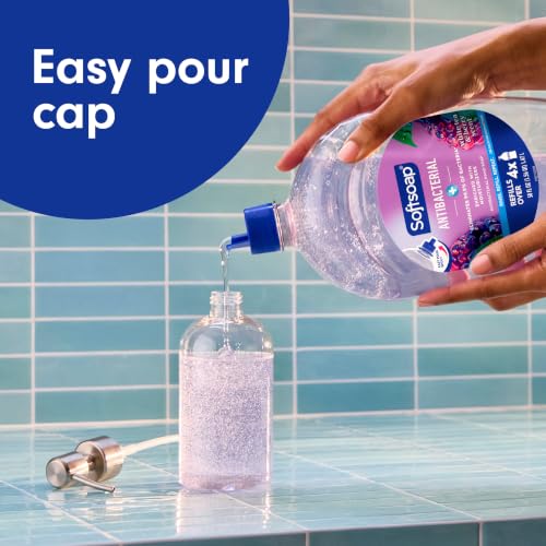 Softsoap Antibacterial Hand Soap Refill, White Tea & Berry Scent, 50 fl oz | Liquid, Paraben-Free, Phthalate-Free, Washes Away Germs, for Bathroom & Kitchen, Daily Handwashing, Gentle on Hands