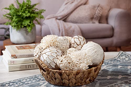 ANDALUCA Large Decorative Balls Bowl Filler Decor Orbs White & Cream (Natural White)