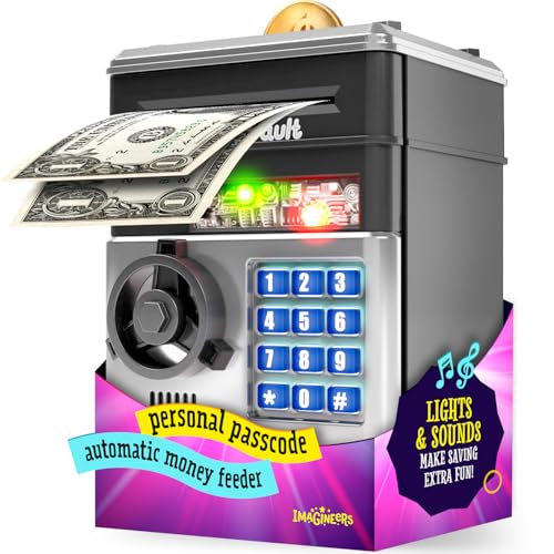 Piggy Bank for Kids - Electronic Money Saving Box w/Code- ATM Safe - Toy Coin Bank - Gifts for Boys Toys for Age 3, 4, 5, 6, 7, 8, 9 - Birthday Gifts for 8, 9, 10, 11, 12