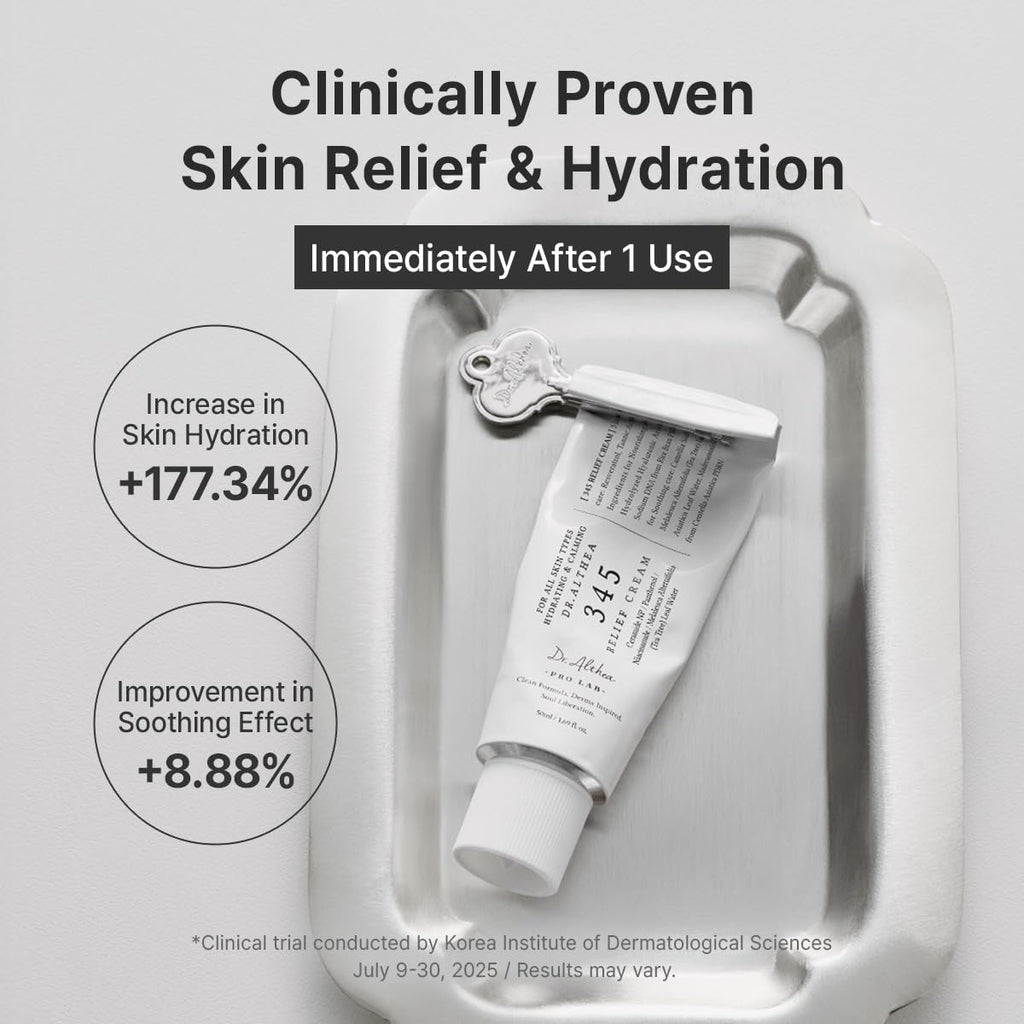 Dr.Althea 345 Relief Cream, 0.50 Fl Oz (Ver.2 - Pack of 1) | PDRN, Hyaluronic Acid for Instant Hydration, Blemish, Post-Acne Vegan Face Moisturizer with Centella, Non-comedogenic