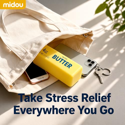 Midou Slow Rising Dumpling Squishy Butter Squeeze Toy Sensory Stress Relief Squishies Soft & Stretchy Fidget Toys for Anxiety Relief Party Favors 1Pcs with Smile Face