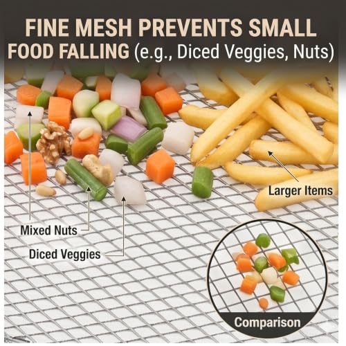 Buwesru 2Pcs for Ninja crispi pro Accessories, for Ninja crispi Stainless Steel Tray FN101 Accessories, 304 Food Grade Fine Mesh Grill Basket, Stackable Double Layer Air Fryer Wire Tray for Baking