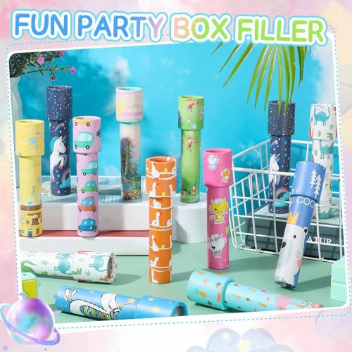 Chivao 30 Pcs Classic Kaleidoscope for Kids Party Favors, Cute Style | Bulk Kaleidoscopes, Classroom Rewards, Goodie Bag Stuffers, Birthday Gifts, Random Animal Patterns, Vintage Optical Toys