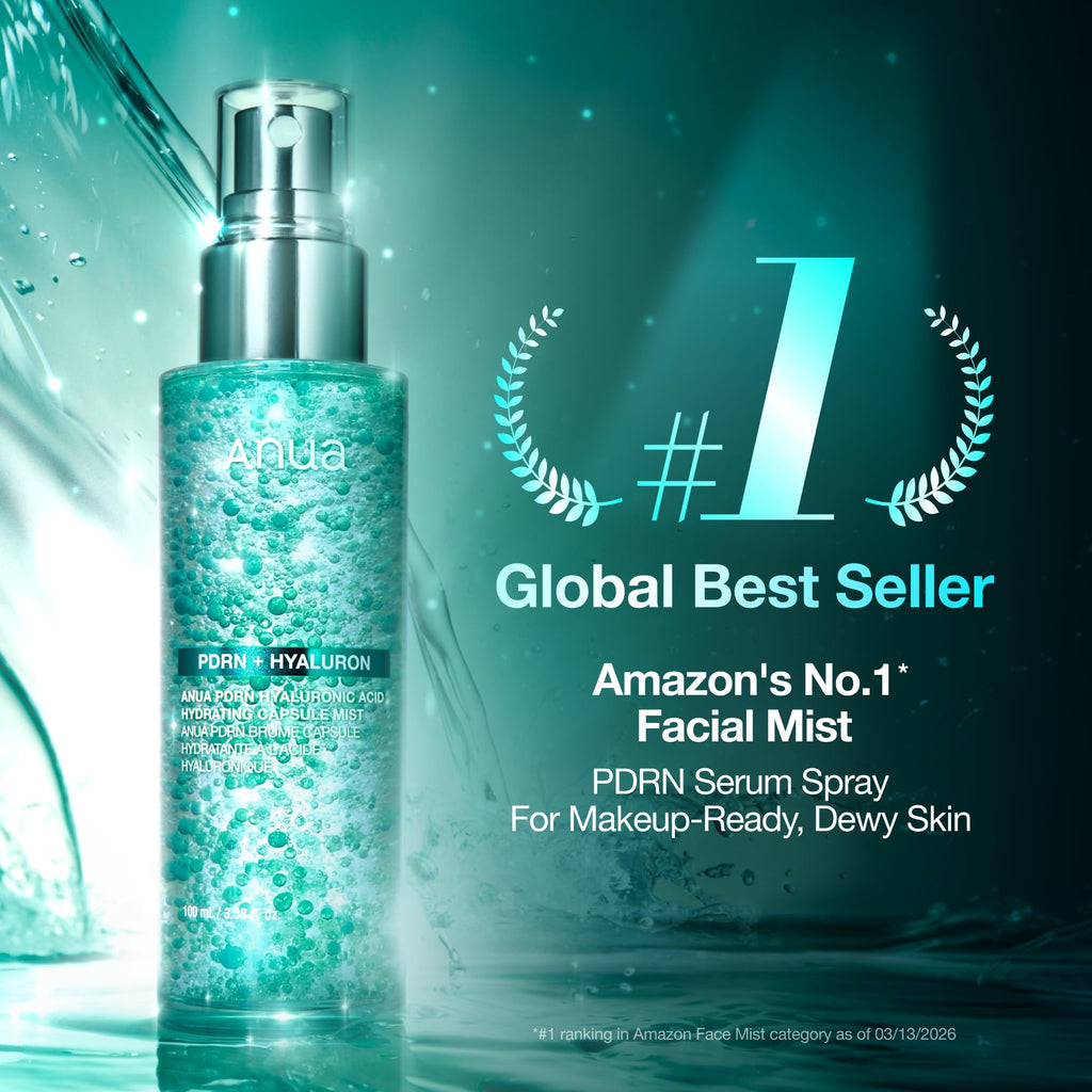 Anua PDRN Collagen Glow Facial Serum Spray, 3.38 fl oz | Hydrating Face Mist, Hyaluronic Acid, dewy finish, All Skin Types, Instant Plumping, Firming Care, Korean Skincare
