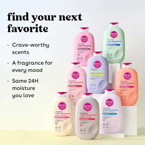 eos Shea Better Body Lotion- Vanilla Cashmere, 24-Hour Moisture, 16 fl oz | Natural Shea Butter & Oil, Whipped Vanilla & Caramel, Lasting Hydration, 100% Vegan & Cruelty-Free, Apply to Dry Skin