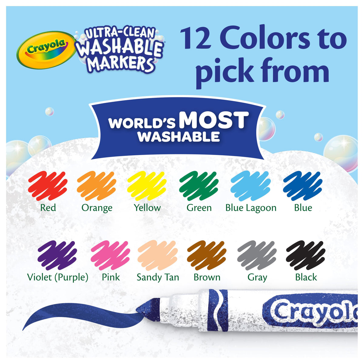 Crayola Broad Line Markers (12 Count), Washable Markers for Kids, Assorted Colors, Arts & Crafts Supplies, For Coloring Books & Art Projects, Ages 3+