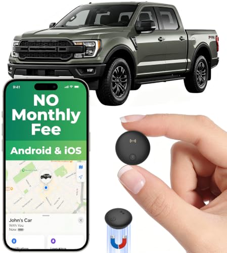 GPS Tracker for Vehicles, Real-Time Tracking for Android & iOS w/Magnetic | No Monthly Fee / No SIM Card, Works with Android Find Hub & iOS Find My, Hidden GPS Tracker Devices for Cars/Motorcycle/Bikes