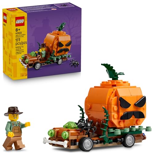 LEGO Jack-O'-Lantern Pickup Truck 40822 | Building Toys for Boys & Girls, Ages 8+, Halloween Decor & Craft, 177 pieces, Gift for Kids