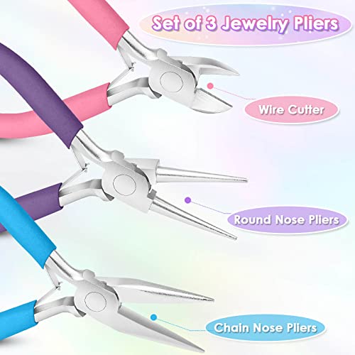 Pliers for Jewelry Making, Shynek Jewelry Pliers Set Includes Needle Nose Pliers, Round Nose Plier and Wire Cutters, Jewelry Making Tools for Jewelry Repair, Wire Wrapping, Beading and Crafts