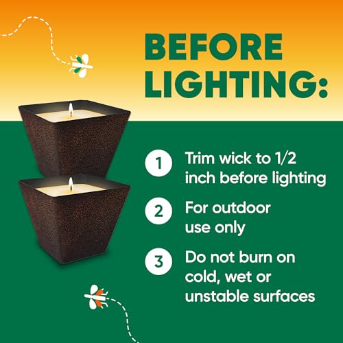 OFF! Backyard Citronella Outdoor Candle, 8 oz (2-Pack) | Reduces the Presence of Mosquitoes and Insects, Up to 30 Hour Burn Time Per Candle, Patio and Backyard Use, Ambient Glow