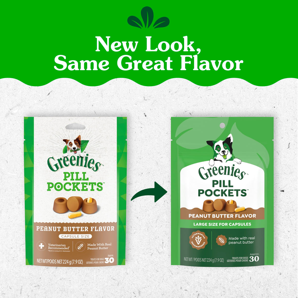 Greenies Pill Pockets Large Size Dog Treats, Peanut Butter, 7.9 oz | Vet-recommended, masks pill smell & taste, moldable texture, capsule size, natural ingredients, no fillers, 7.9 oz. pouch