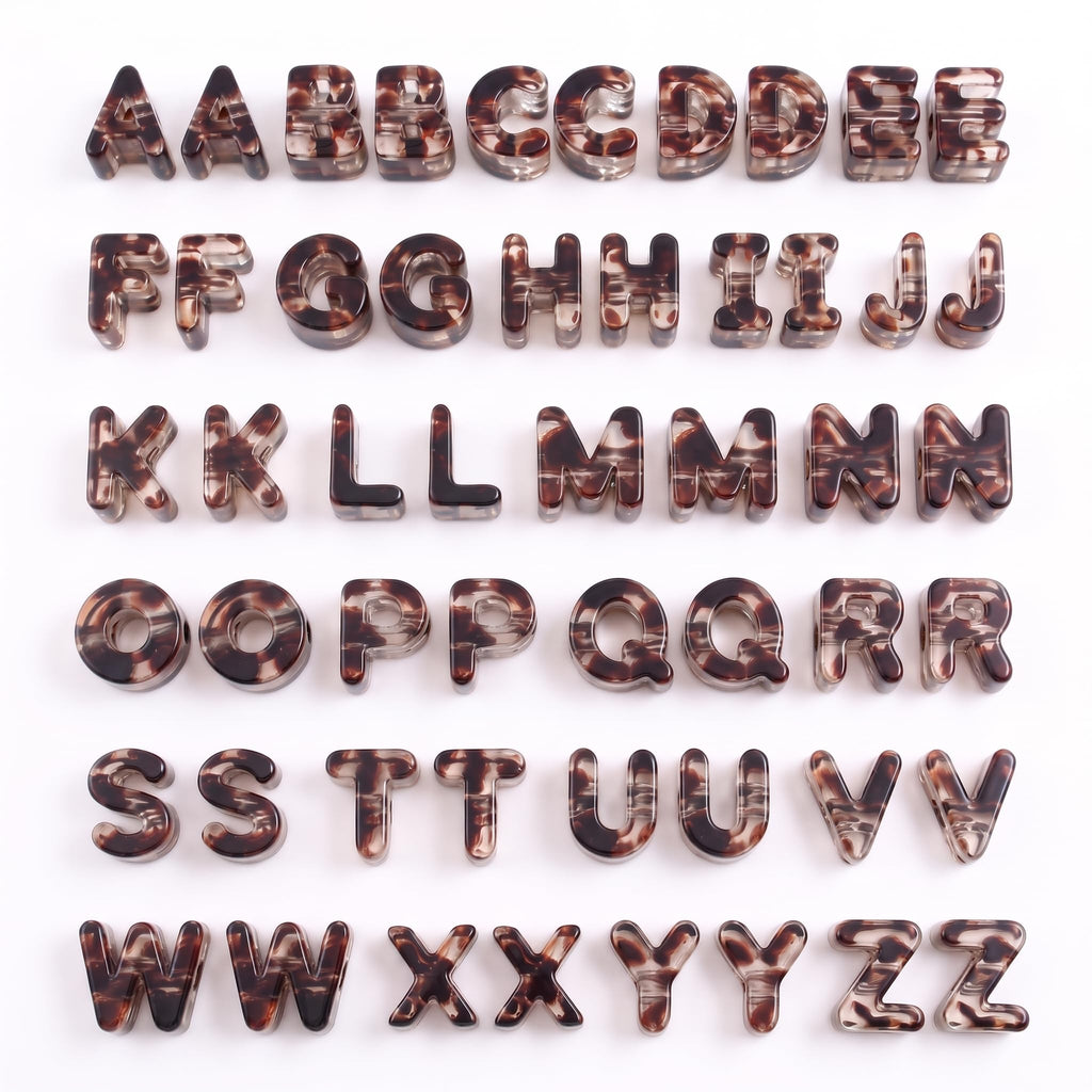 52 PCS Chunky Letter Beads A-Z Large Alphabet Beads | 3D Bubble Acrylic,Easy to Thread Large Hole, for Paracord/bag charms/handmade/Bracelet Keychain/DIY Crafts