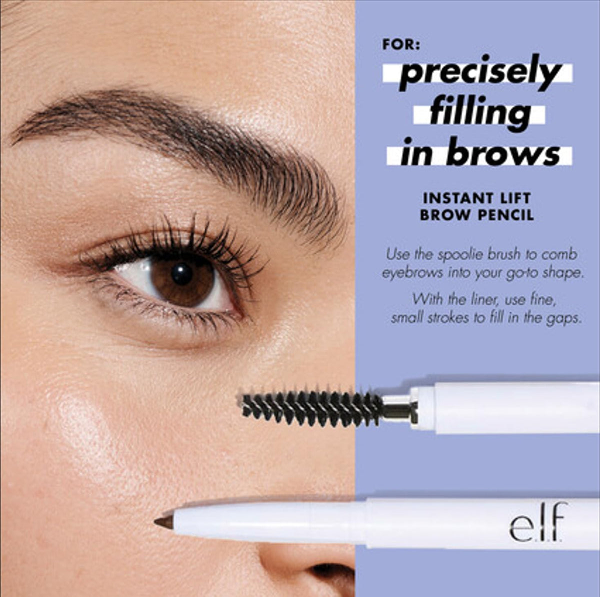 e.l.f. Instant Lift Brow Pencil, Dual-Sided, Neutral Brown | Retractable Precision-Tip Brow Pencil with Grooming Spoolie for Buildable Natural-Looking Color, Vegan & Cruelty-Free