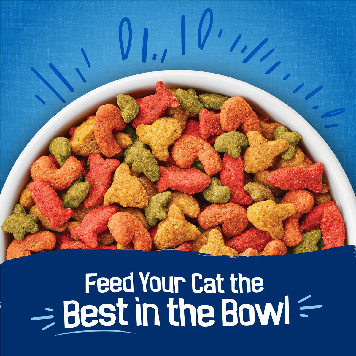 Friskies Purina Seafood Sensations Dry Cat Food, 22 lb Bag | Crunchy cat kibble with salmon, tuna and shrimp flavors, with protein for healthy muscles and fatty acids for skin and coat