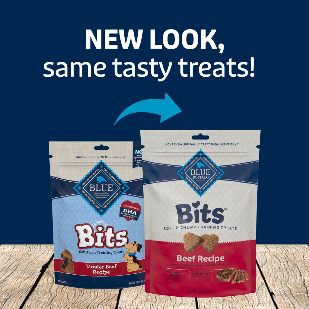 Blue Buffalo Bits Beef Training Treats, 19 oz | Real Beef First, DHA for Cognitive Development, No Chicken By-Product Meals, Free from Red Dye 40