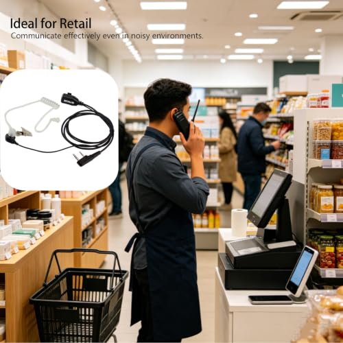 Retevis Walkie Talkie Earpiece with Mic, for RT22/RT21/RT68/H777/RT86 | Acoustic Tube, Compatible with Pxton, Baofeng BF-888S, Kenwood walkie talkies, Security Surveillance Headset(10 Pack)