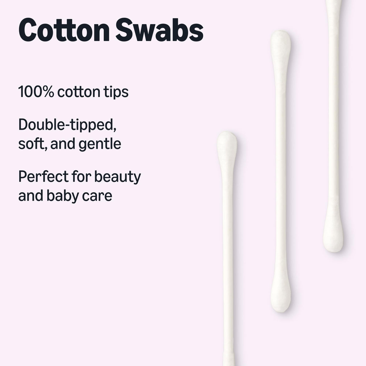 Amazon Basics Double-Tipped Cotton Swabs for Personal Hygiene and Baby Care, Cotton, Versatile, 500 Count