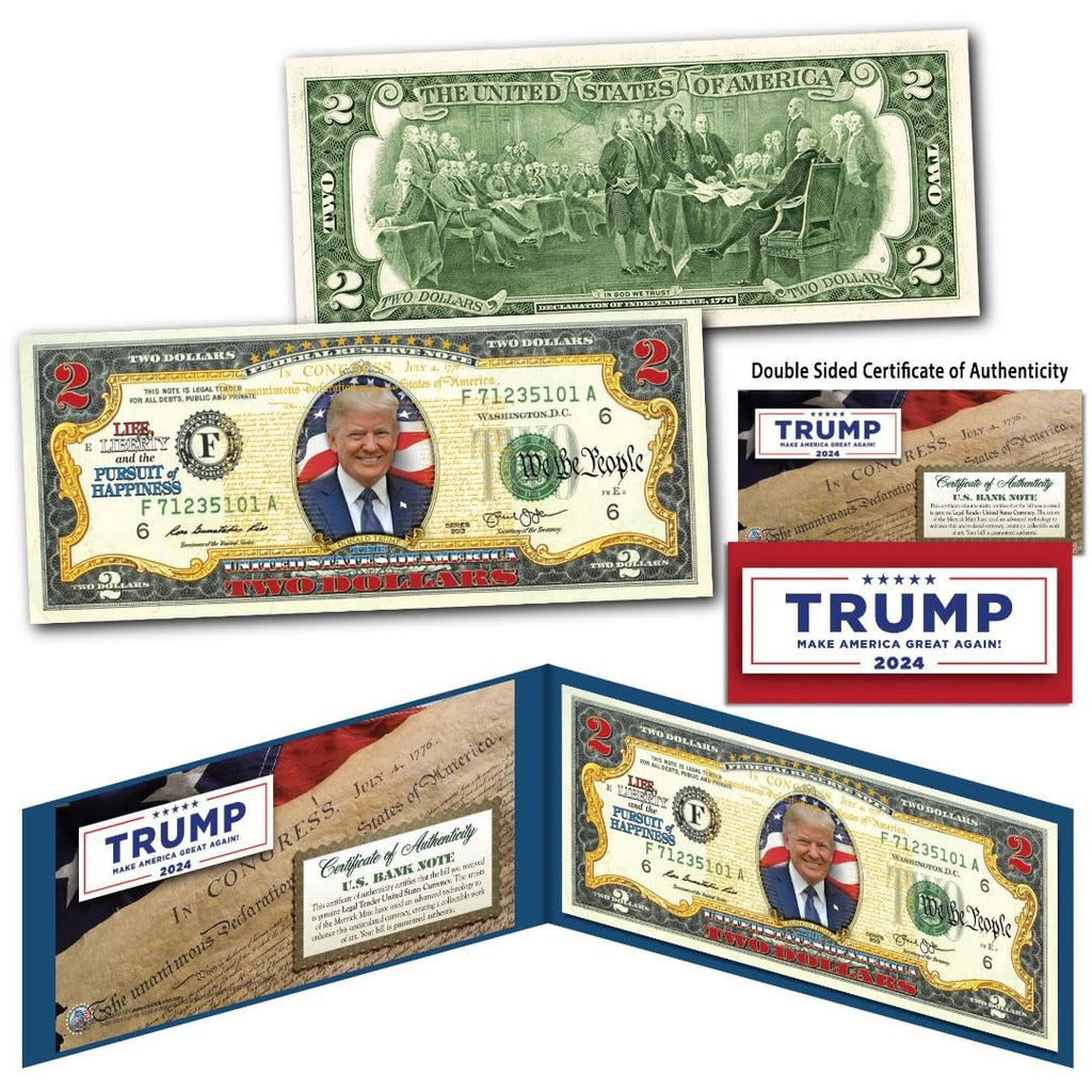 Merrick Mint Donald Trump President Declaration of Independence $2 U.S. Bill Genuine Currency