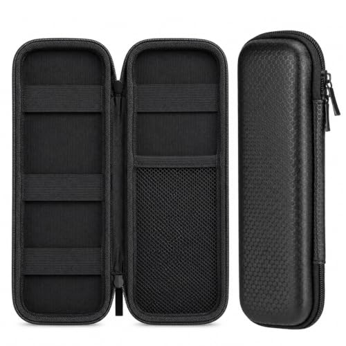 Zyghjort Pencil Case EVA Hard Shell, Black Pen Organizer Box | 7.87 Inches Slim Pencil Case Simple Zippered Hard Pen Case for Adults Office Stylus Pens Electronic Accessories Fountain Pens
