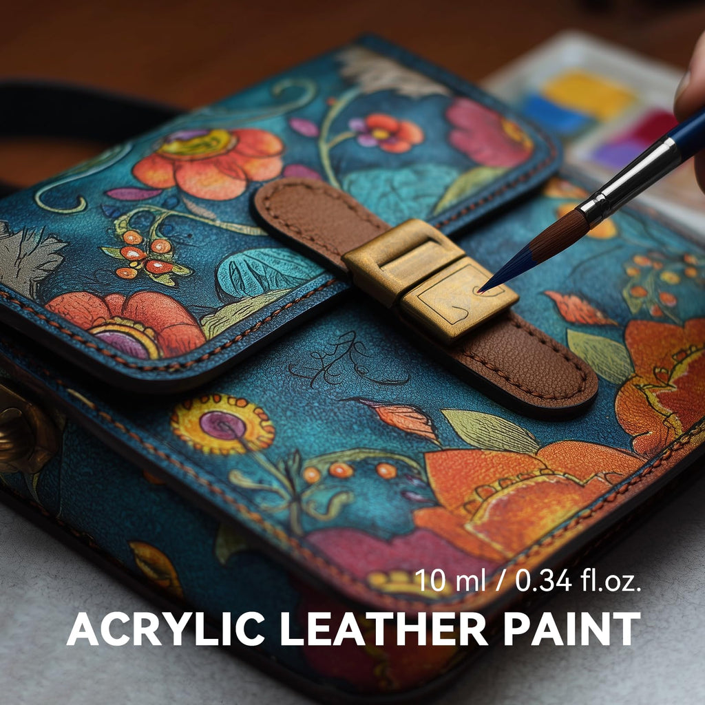 Roizefar Acrylic Leather Paint, 18 Colors with Deglazer & Finisher | All-in-One Kit, Flexible & Waterproof Leather Dye for Shoes, Bags, Jackets, Sneakers, Car Seats, Sofa, 0.34 fl oz Each