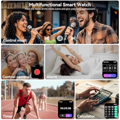 Smart Watch for Men Women, 1.83" HD Touch Screen with Bluetooth Call, IP68 Waterproof, 140+ Sport Modes, Fitness Tracker with Heart Rate & Sleep Monitor, Pedometer, Compatible with Android iPhone