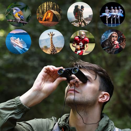 POLDR 12X25 Small Pocket Binoculars Compact for Adults | Mini Portable, Easy Focus, Crystal Clarity for Bird Watching, Concert, Opera, Cruise, Travel, Hiking