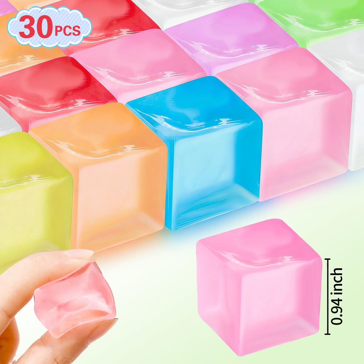 Siwarm 30 Pack Mini Cube Squishy Fidget Toys for Kids and Adults | Mini Stress Cube Squeeze Toys, Sensory Toys, Anxiety Relief, Treasure Box Toys Classroom Prizes, Party Favors