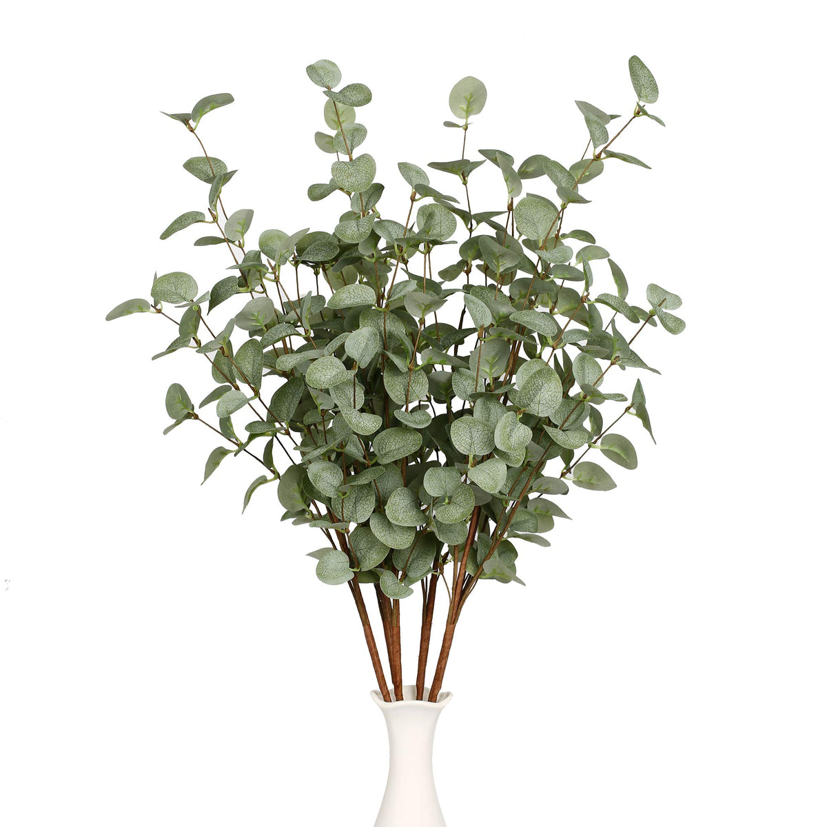 VGIA 6 Pcs 27" Eucalyptus Stems Greenery Stems Eucalyptus Leaf Spray in Green Silk Plastic Plants Floral Artificial Plants for Home Party Wedding Decoration