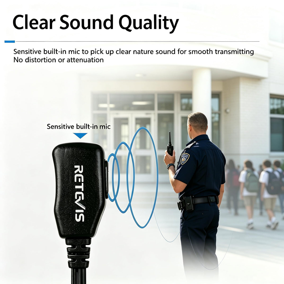 Retevis Walkie Talkie Earpiece with Mic, for RT22/RT21/RT68/H777/RT86 | Acoustic Tube, Compatible with Pxton, Baofeng BF-888S, Kenwood walkie talkies, Security Surveillance Headset(10 Pack)