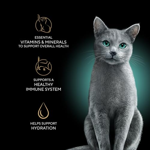 Sheba Perfect Portions Cuts Wet Cat Food, Multipack, 2.6 oz, 24 ct | Chicken, Salmon & Turkey cuts in gravy, grain-free, protein-rich, no corn/soy, essential vitamins & minerals, twin-pack trays
