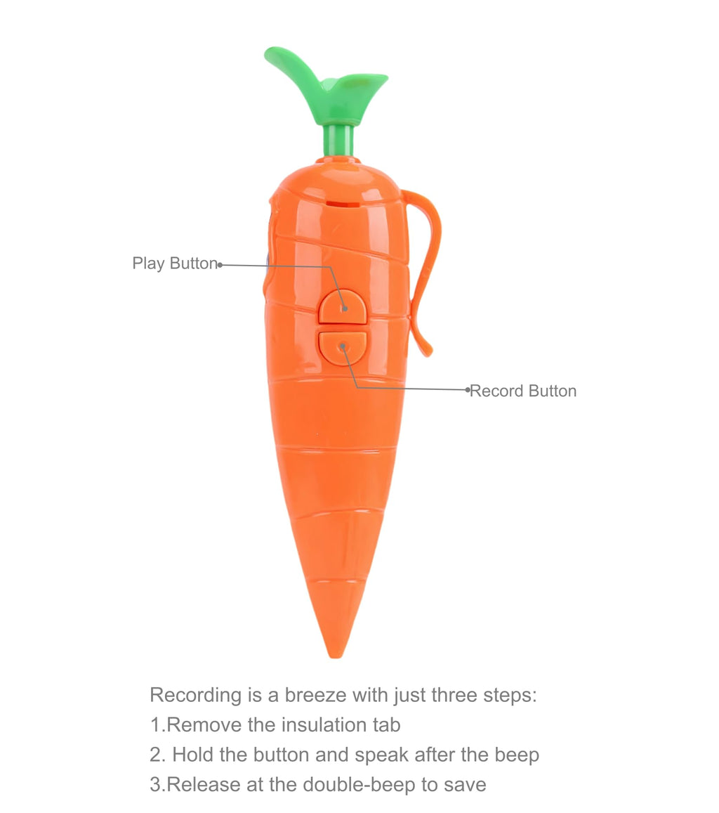 60-Second Voice Recorder with Playback & Audio Recorder Pen - Cute Carrot-Shaped Recorder Device, Smooth-Writing Ballpoint Pen - Fun & Creative Gift for Kids, Students, Teachers