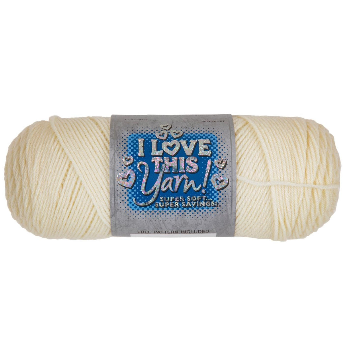 Hobby Lobby I Love This Yarn, 100% Acrylic, Ivory, Set of 2 | 4 Medium Weight, 355 Yards Per Skein, For Crocheting & Knitting