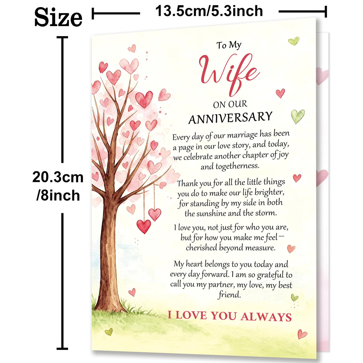 LiuuLi Anniversary Card for Wife,Anniversary Wedding Gifts from Husband | Romantic Wife Anniversary Card with Heartfelt Message,Thoughtful Keepsake Gift for Wedding Anniversary,Love Tree Design