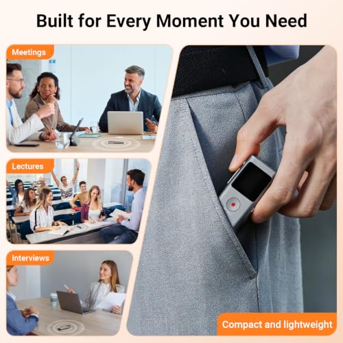 AI Voice Recorder, Transcribe & Summarize with AI Note Taker | Voice Recorder for Meetings & Lectures & Interviews, Voice Activated with Playback, 90+ Languages, Portable Tape Recorder