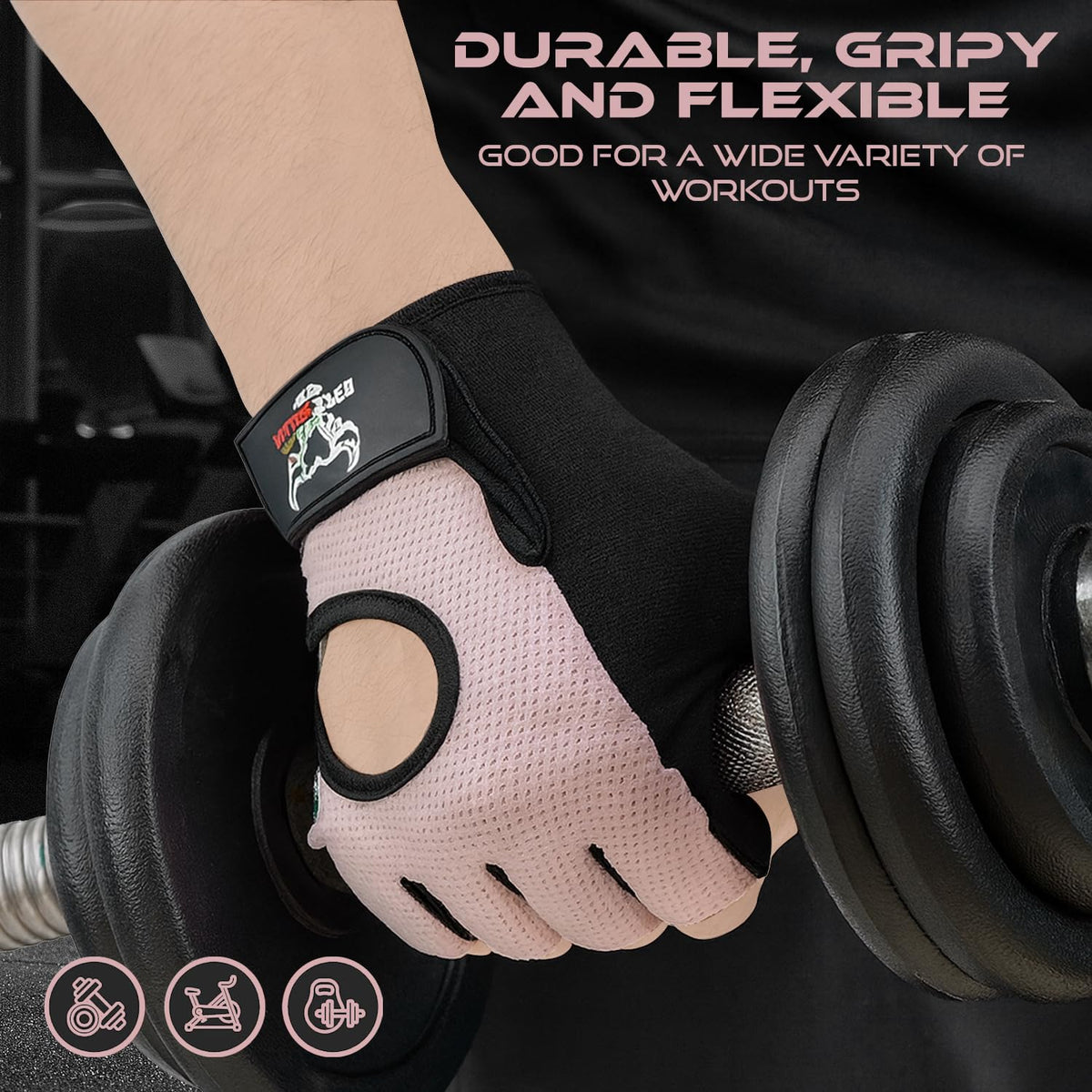 BEAST RAGE Workout Gloves for Men and Women, Fingerless Weight Lifting Gloves with Palm Protection Padding, Breathable and Lightweight Gym Gloves for Weightlifting, Cycling, Exercise, Training Pull Up