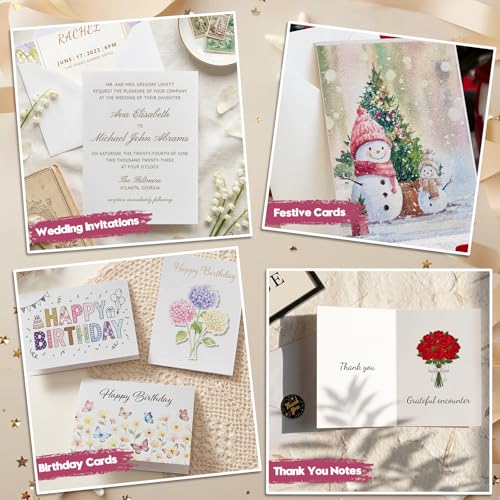 KOVIEDE 50 Pack Foldable Blank Watercolor Cards with Envelopes 5" x 7" | 140lb/300gsm, Heavyweight, Cold Press, Acid-Free, 100% Cotton Water Color Cards to Painting, Cards Making, DIY Art Projects