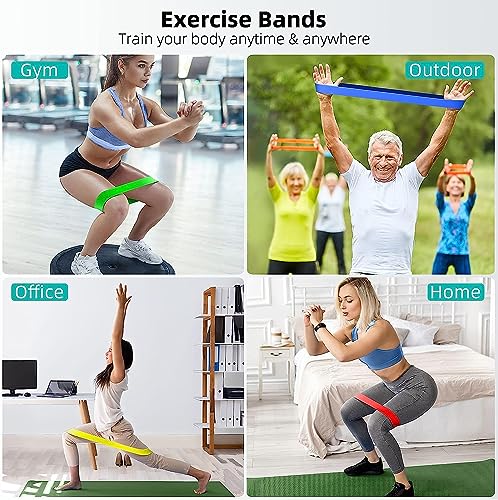 Resistance Bands Exercise Bands Set, 5-Levels for Home Gym, Yoga & Pilates | Elastic Stretch Bands for Strength Training, Physical Therapy, Leg Glute Arm Workouts, Men Women