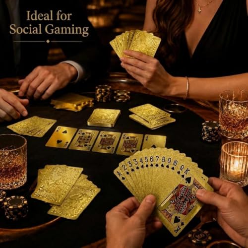 Golden Dragon PVC Playing Cards, Matte Finish with Intricate Pattern on Durable Hardened Deck, Elegant Design for Poker Game Night and Party Gatherings