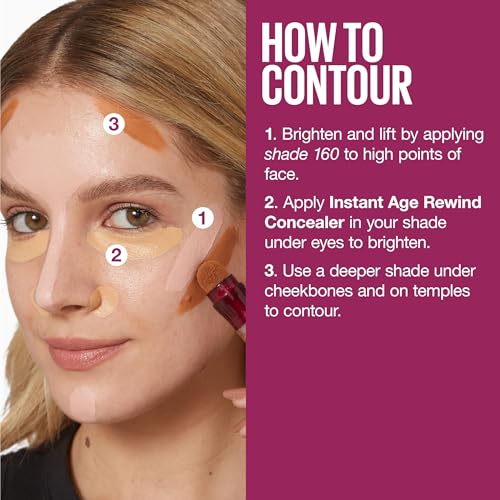 Maybelline Instant Age Rewind Eraser Dark Circles Multi-Use Concealer, 110 | Use to Conceal, Contour, and Correct, Crease-Resistant Makeup Formula for Under Eyes and Dark Spots, Up to 12HRs of Wear